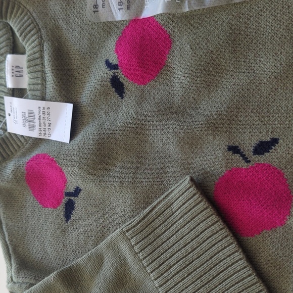 GAP Baby Olive Green Fall Sweater - Size 18-24 Months NWT - Picture 4 of 4